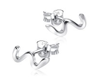 Curly Shaped Silver Ear Stud STS-5489